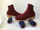 Suede Norele Roller Skates Red Vintage Boots W  New Avanti Plates  Sz 7 8  103 