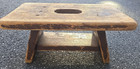 Antique Country Cottage Farmhouse Wood  Stool With Handle