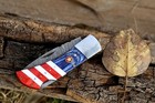 Damascus Handmade Back Lock American Folding Pocket Skiner Camping Hunting Knife