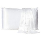 High Quality 2 Pieces Of Hidden Zipper Luxurious Satin Silk Pillow Case  White 