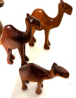  6  Hand Carved Solid Wood Camels Set Of 3 Stepped Sizes   Tree
