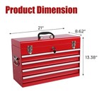 4 Drawers Tool Chest Metal Tool Storage Cabinet Portable Tool Box Organizer Red
