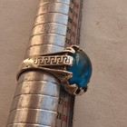 Ultra Rare Ancient Roman Silver Ring Engraved With Stunning Blue Stone Authentic