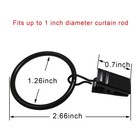 Curtain Hanger Clips 40 Pack  1 26 In Interior Diameter Rings  Heavy Duty  Black