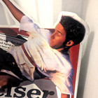 Vintage Anheuser Busch 1996 Budweiser Beer Soccer Embossed Metal Sign