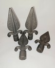 Railing 4 Pk Spear Shape 1 2  Square Fence Gate Toppers Cast Iron Finial 5 3 4 h