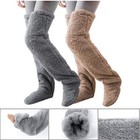 Over Knee High Fuzzy Socks Plush Slipper Stockings Warmers Winter Sleeping Socks