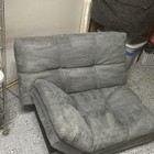 Animal Microfiber Convertible Futon Sofa Bed  Gray Solid Tufted Modern
