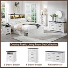 Farmhouse Rustic 7 Drawers Bedroom Dresser   Tv Stand Storage Cabinet Off White