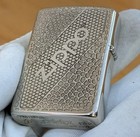 Crocodile Skin Pattern Silver Zippo Lighter And Box