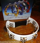 White 10  Double Tamborine Tambourine Rhythm Band Stage Church Recording Music