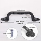 Rustic Gate Handle 9 Inch Cast Iron Sliding Barn Door Handle vintage Metal Long