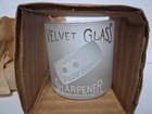 Vintage Nos Velvet Glass Safety Razor Blade Sharpener   Cool Shot Glass