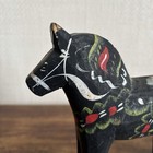 Vintage Swedish Nils Olsson Wooden Dala Horse 15cm Hand Painted Folk Art Figure