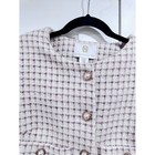 House Of Harlow 1960 Cropped Tweed Blazer Light Pink Check Cream Medium