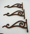 3 Old Antique Victorian Cast Iron Bracket Wall Hook Hanger Ornate 8 7 8   x4 7 8 
