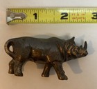 Vintage Brass Pot Metal Hippopotamus   Rhinoceros Figurine Statue 