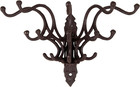 Vintage Iron Art Cast Iron Metal Wall Coat Rack W  5 Swivel Arms 15 Hooks Pivot