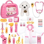 Toy Doctor Kit For Girls - Pretend Play Doctor Set With Pink Case With Doll