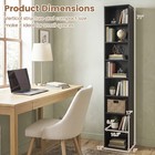 71 Inches Tall Narrow Bookshelf  8-tier Slim Bookcase W  4 Adjustable Shelves
