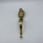 Vintage Brass Santa Stocking Holder Hook Made In India Vtg Christmas Decor Wear
