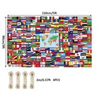 World Flag Banner  5x3ft Fabric Country Flags Backdrop International Flags Ba   