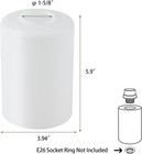 Cylinder Glass Lamp Shade  White Opal Frosted  5 9in H X 3 94in D  1-5 8in Fitte