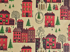 Vintage Christmas Wrapping Paper Gift Wrap Homes Church 1950s 60s