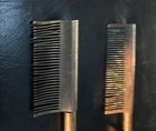 8a Pair Antique Hot Hair Combs Wood Handles