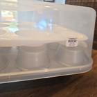 Crate   Barrel 2 Tier Cupcake Holder Carrier Baking Pan Holds 24 Cupcakes New