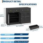 55  Modern Farmhouse Buffet Cabinet W  Acrylic Doors drawers   Adjustable Shelve