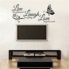 Live Laugh Love Butterfly Flower Wall Decal Sticker Vinyl Home Decor Wall Art