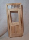 Dollhouse Miniature Wooden Door With Acrylic Window   Transom Windows 1 12 Scale