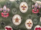 Robert Kaufman Boy Scout Insignia Green Fabric Cotton - Be Prepared 27 5 X 44 In