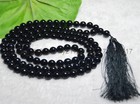 8mm Natural Black Agate Tibet Buddhist 108 Prayer Beads Mala Necklace Meditation