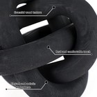 Hand Carved Wood Knot Decor  Boho Chain Link  Rustic Shelf For Home black 