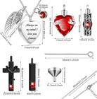 5pcs Urn Necklace For Ashes Memorial Jewelry Heart Cross Stainless Steel  red 