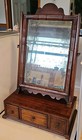 Antique Original Walnut Dresser Tabletop Vanity Make-up Twin Post Shaving Mirror