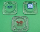 Vintage Advertising Glass Ashtray Lot Of 3     Asahi Beer  Admiral Cruises   River