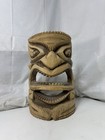 Vintage Hand Carved Wooden Tiki Mask Totem Hawaiian Poly Tribal Wall Art 13 5   