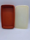 Vintage Tupperware 816 W 817 Meat Keeper Food Storage Container Paprika Red
