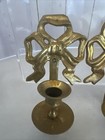 Vintage Brass Decorative Gold Bow Ornate Wall Sconce Candle Holder Wall Decor