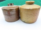 Lot Of 2 Vintage Stoneware Ink Pots