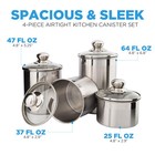 Beautiful Canister Set For Kitchen Stainless Steel W airtight Glass Lids