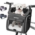 Expandable Dog Bike Basket Carrier - Soft-sided Pet Travel Bag With 2 Doors   Re