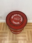 Vintage Metal Barrel Kendall Gear Lube Advertising Red Trash Can Oil Drum Bin