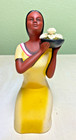 Tlalli Folk Art Potteruy Kneeling Woman Calla Lilies Aztec Signed Lot Of 2