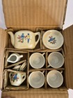 Vintage Luster Design Toy Tea Set 13 Piece Painted Bird Motif
