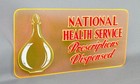 Vintage National Health Service Prescriptions Dispensed 3d Perspex Sign C1950