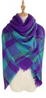 Plaid Scarf Soft Warm Tartan Shawl Cape Blanket Purple Green Peacock Blue